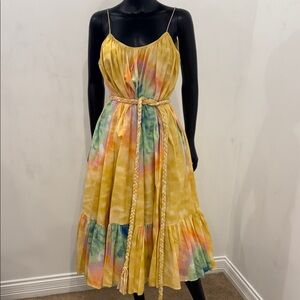 RHODE Resort Tie Dye Sundress Braided Belt Bergdorf Goodman Boho Vacation XS
